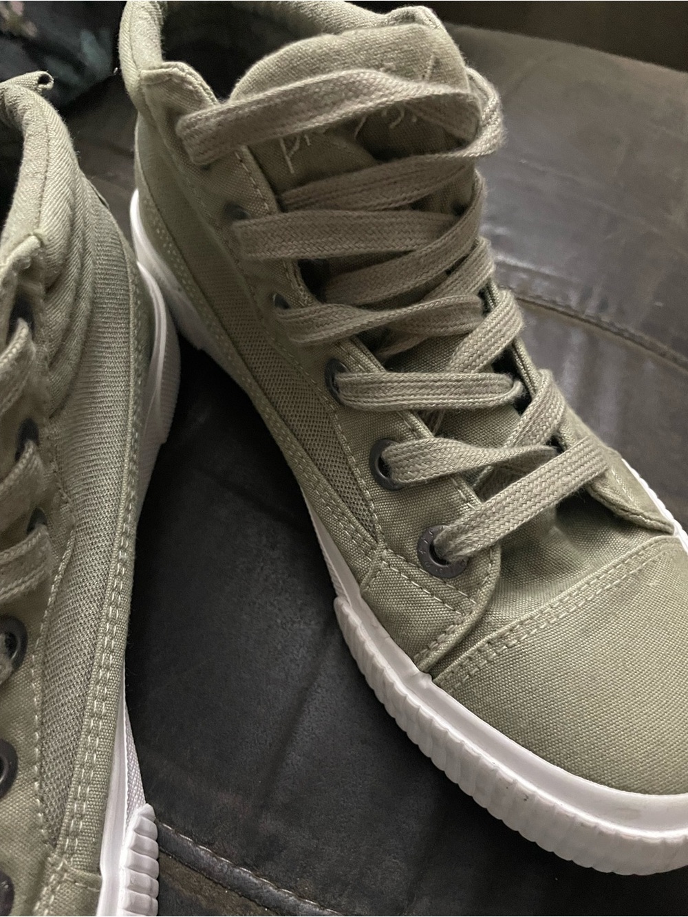 Blowfish Malibu Olive Green Canvas High-Top Sneakers - Picture 3 of 11